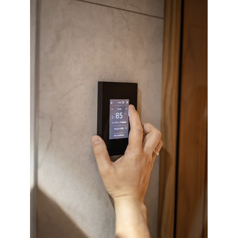 Пульт керування TOUCH SCREEN WiFi чорний + релейний блок (13,6-21 kW)
