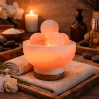 Соляная лампа Чаша 5 сфер из гималайской соли