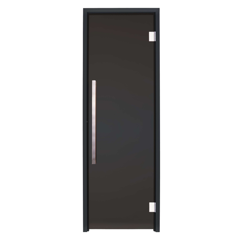 Скляні двері для хамама GREUS Black Edition 70/190 Dark grey